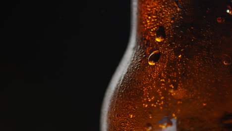 Close-Up-Of-Condensation-Droplets-On-Bottle-Of-Cold-Beer-Or-Soft-Drink-With-Copy-Space
